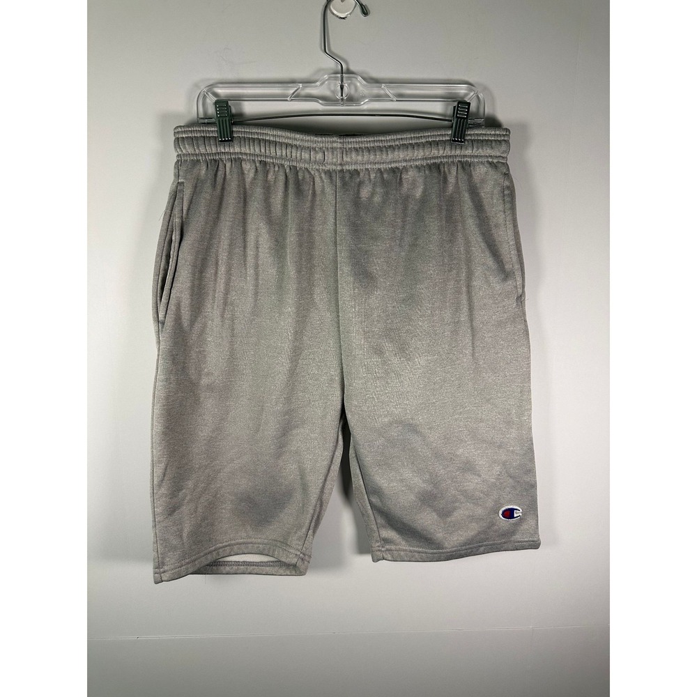 Champion Shorts Mens 2XL Gray Athletic Fleece Sweat Pull On Pockets C Logo